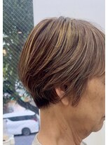 ヘアーサロンアンク(hair salon anc)&nbsp;70代白髪染めが飽きた方オススメハイライト（ブリーチ）ショート