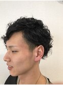 ツーブロック×パーマスタイル