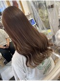 大人可愛いショコラべージュ艶ハイライトエクステ