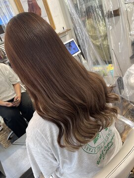 ヴァンクラウド 奈良店(VENT-CLOUD) 大人可愛いショコラべージュ艶ハイライトエクステ