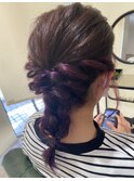 編み下ろしヘアアレンジ