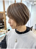 白髪ぼかしハイライト/ショートボブ/似合わないカット