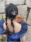 編みおろしツインテール