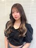 カット＋ポイントカラー(イヤリング/前髪インナー)＋リケラトリートメント