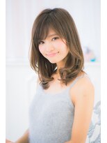 ハピエル ヘアークルー(HAPPYEL hair crew)&nbsp;アッシュグレーブラウンカラーレイヤースタイル大人可愛い