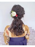 卒業式ヘアセット ふわふわローポニー