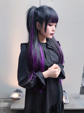 リゼル ユア 渋谷(RISEL YUA) シールエクステを使ったパープルのグラデーションヘア