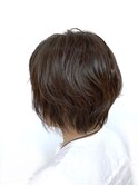 30代40だい50代ソフトウルフ/ココアブラウン/くせ毛風パーマ
