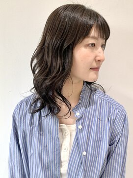 フォーク FOLK 【FOLK】小顔 波巻き 横髪 ダークアッシュ ブルージュ♪