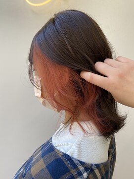 アジールヘア 北千住駅西口店(agir hair) インナーオレンジ オレンジカラー 韓国風カラー 暖色カラー