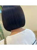 大人可愛い 黒髪暗髪ハニボブ 襟足すっきり 20代30代40代