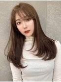 韓国風レイヤーカット/前髪カット/美髪エアリーロング髪質改善