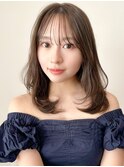 ミディアムヘア暗めカラーグランマッシュデザインカラー