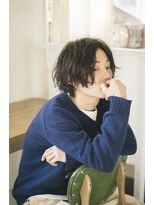 ノットバイベル 大宮(knot by belle)&nbsp;メンズ　サイドグラデーションのセンターパート&くせ毛パーマ