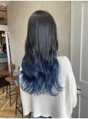 10代20代 ブルー/グラデーション/ブリーチ