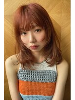 ジーナ 福岡藤崎(Zina)&nbsp;[Zina福岡藤崎]顔周りレイヤーカット/オレンジカラー