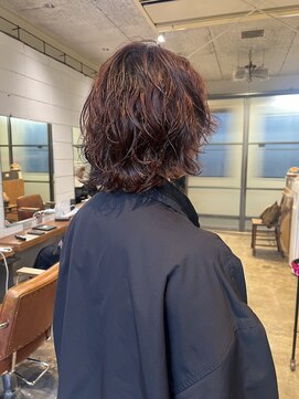 リンネ(Lin'ne) ピンクオレンジブラウン×ボブパーマ