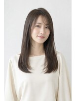 ベルス(bellus)&nbsp;自然な縮毛矯正×艶感ダークグレージュロング 20代　30代　40代