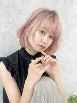 モダ(MoDa) ハイトーンボブ/20代30代40代/くすみピンク/くすみベージュ/モテ