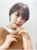 ラフマッシュショート_マロンベージュAラインボブ_58017