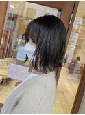 切りっぱなしボブ　× ミントベージュ【町田/町田駅】