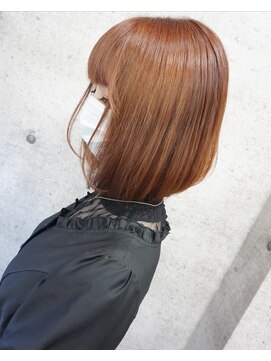 ヘアテリア リュウ 大塚(hair teria ryu) 丸みボブ×オレンジブラウン