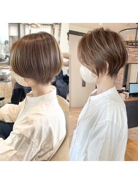 バンプ ギンザ(BUMP GINZA) 《30代40代》白髪ぼかしハイライト×前下がりボブ【イケダ】