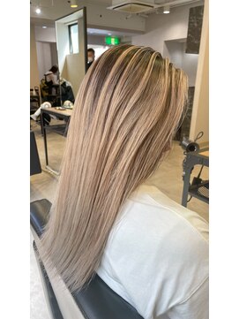 タイドヘア 茨木店(TIDE HAIR) バレイヤージュ×ハイトーンベージュ