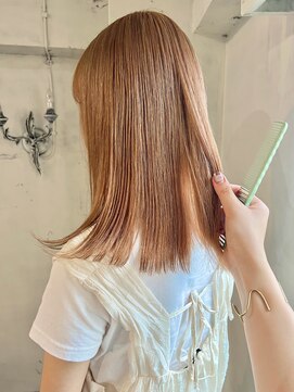 アンリ(Henri) 【かしむらゆうか】オレンジカラー/ブリーチ/ケアブリーチ/ボブ