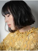 フリンジバング黒髪ルーズヘアボブウルフy戸田公園20代30代40代