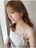 大人かわいい流れる顔まわりカット/小顔にみせるシースルー前髪