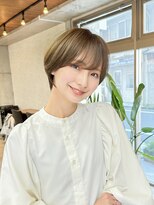 30代40代50代/丸みショート/クビレ/前髪あり/ブラウン/表参道
