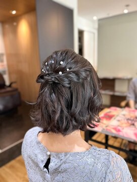 アロマヘアルーム 横浜店(AROMA hair room) 王道モテボブハーフアップアレンジ/横浜/横浜西口