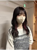 グレージュカラー/ボブウルフ/黒髪/ココアベージュ