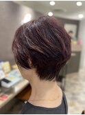 エレガントショート白髪ぼかし