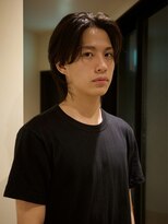 流れる縮毛矯正　センターパート