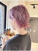 ハンサムショート/ウルフレイヤー/ハイトーンピンク/髪質改善