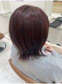 ブリーチなし★ダブルカラー★ピンクレッド