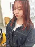 レッドオレンジ　鎖骨ヘア