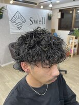 スウェル 津田沼店(Swell)&nbsp;ウルフ×波巻き[津田沼駅/Men's/メンズカット/パーマ]
