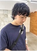 メンズカット　ショートウルフ　ニュアンスパーマ　ケアパーマ