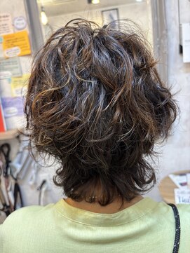 シンミシエル 京都北野白梅町(shinmiciel) マッシュウルフ前髪ありイメチェン30代40代50代60代ショート