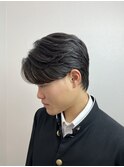センターパート　ニュアンスパーマ　