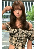 ランズ アネックス 梅田(LANDS ANNEX) ベージュを活かす前髪ありレイヤーカット 【大阪 梅田】