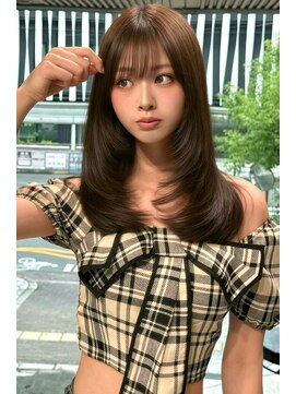 ランズ アネックス 梅田(LANDS ANNEX) ベージュを活かす前髪ありレイヤーカット 【大阪 梅田】