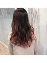 ループ(LOOP) 外国人風グラデカラー 裾カラーピンク