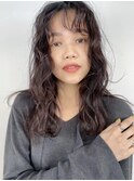 【中澤彩乃】ミディアム韓国風レイヤーアッシュブラウン前髪小顔