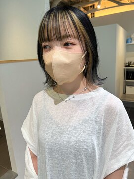 カフ(CAF) CAF松本【コントラストの差のついたインナーカラー×ボブ】