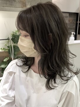 オリンテ バイ レシッド 表参道(orente by rcid) 顔まわりくびレイヤー×グレーベージュ/ネイビーグレー/オンブレ