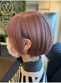 【W_SALON 河原町】ピンクベージュ/丸みショート